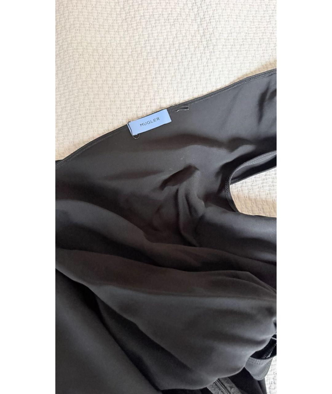 MUGLER Черное вискозное коктейльное платье, фото 4