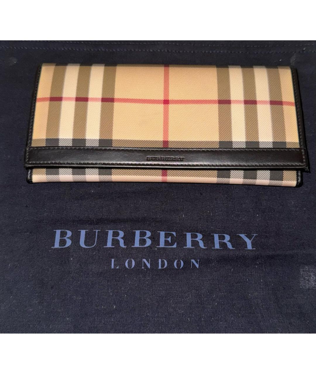 BURBERRY Черный кожаный кошелек, фото 9