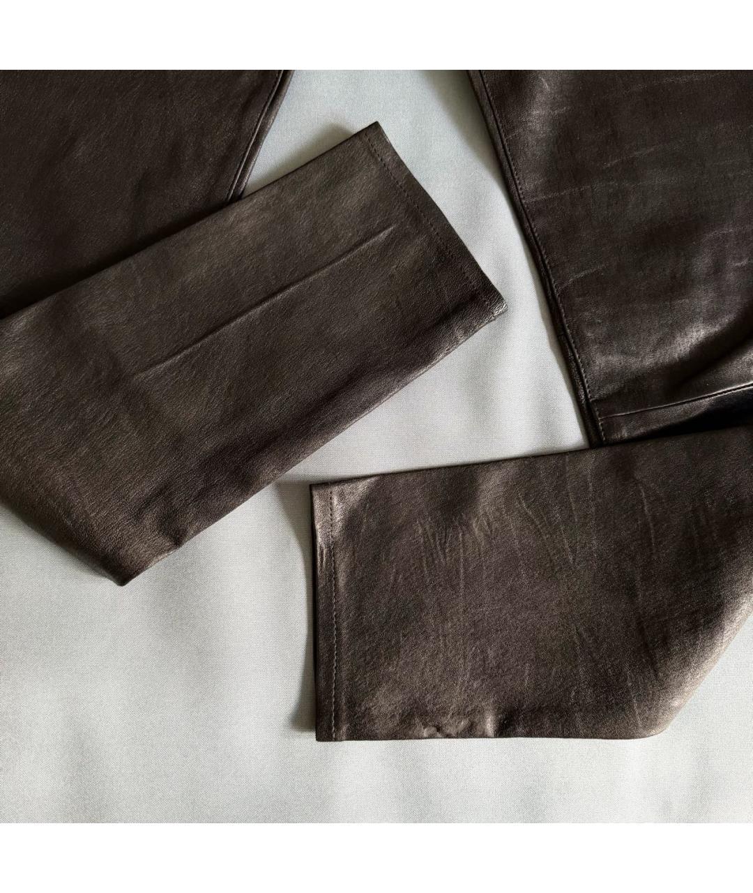 FRAME Черные кожаные брюки узкие, фото 5