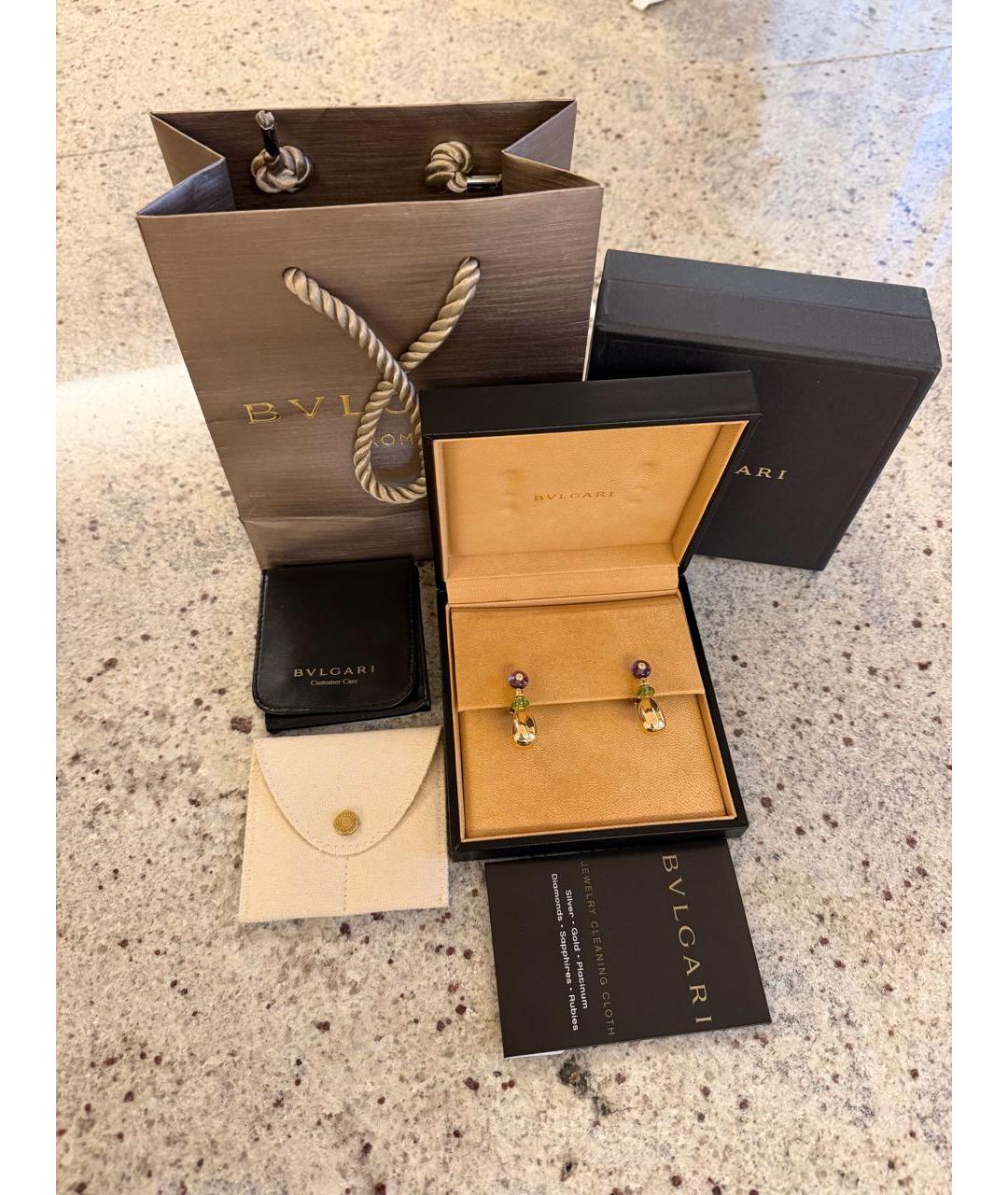 BVLGARI Золотые серьги из желтого золота, фото 7