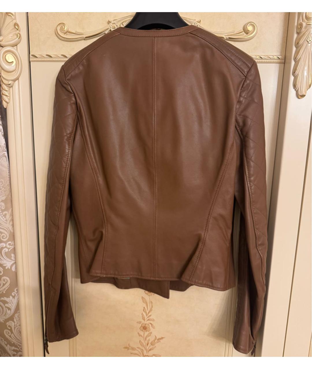 ETRO Коричневая кожаная куртка, фото 2