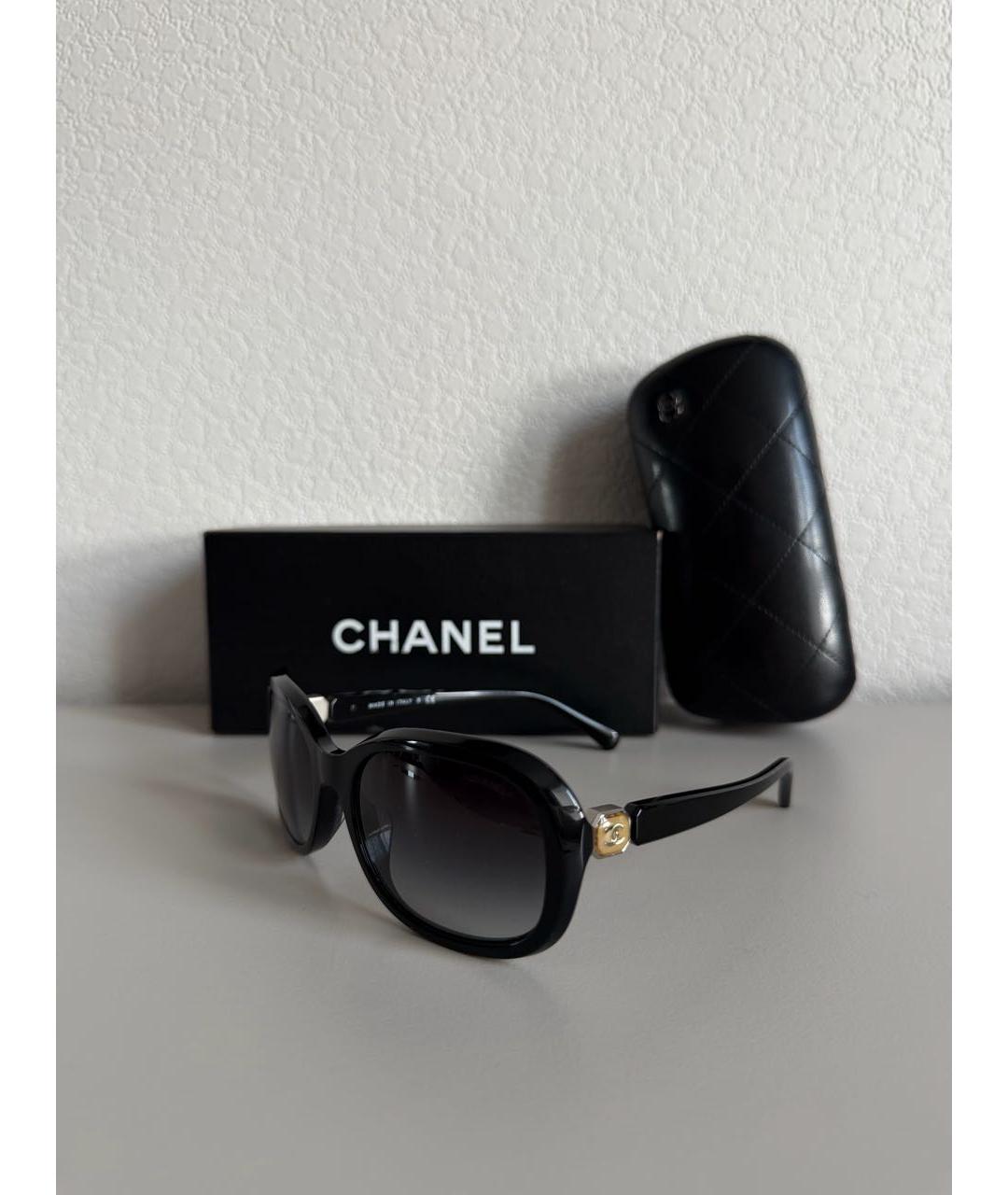 CHANEL Черные пластиковые солнцезащитные очки, фото 4