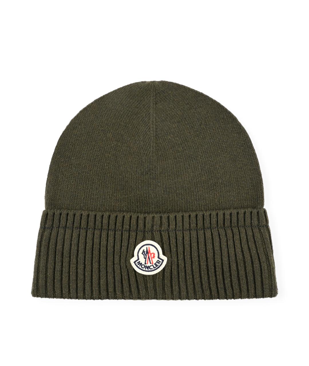 MONCLER Зеленая шапка, фото 1