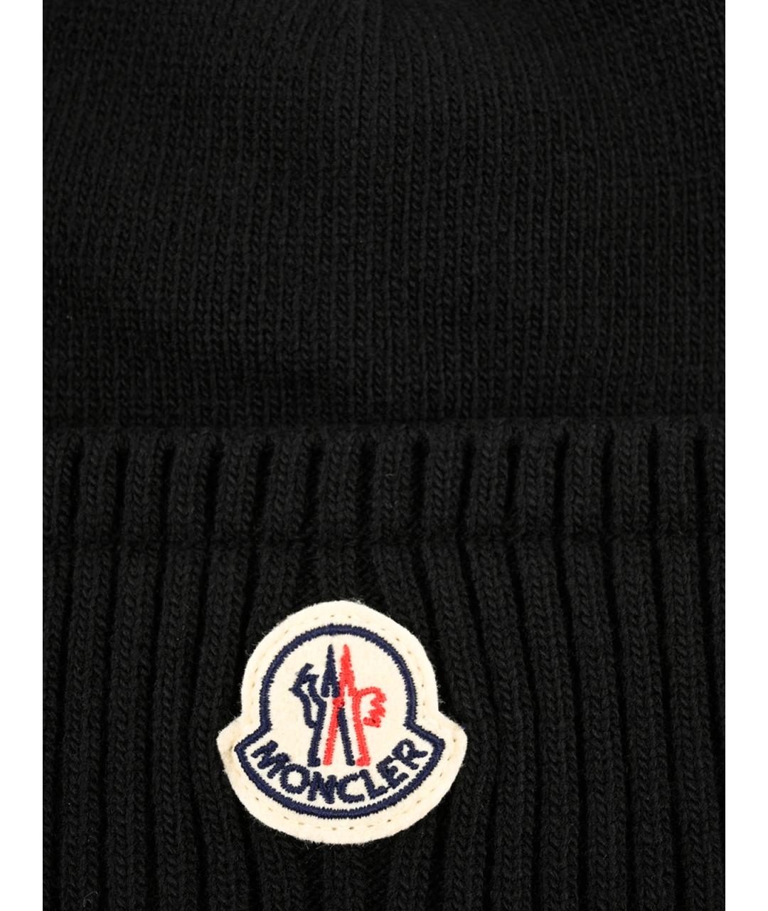 MONCLER Черная шапка, фото 3