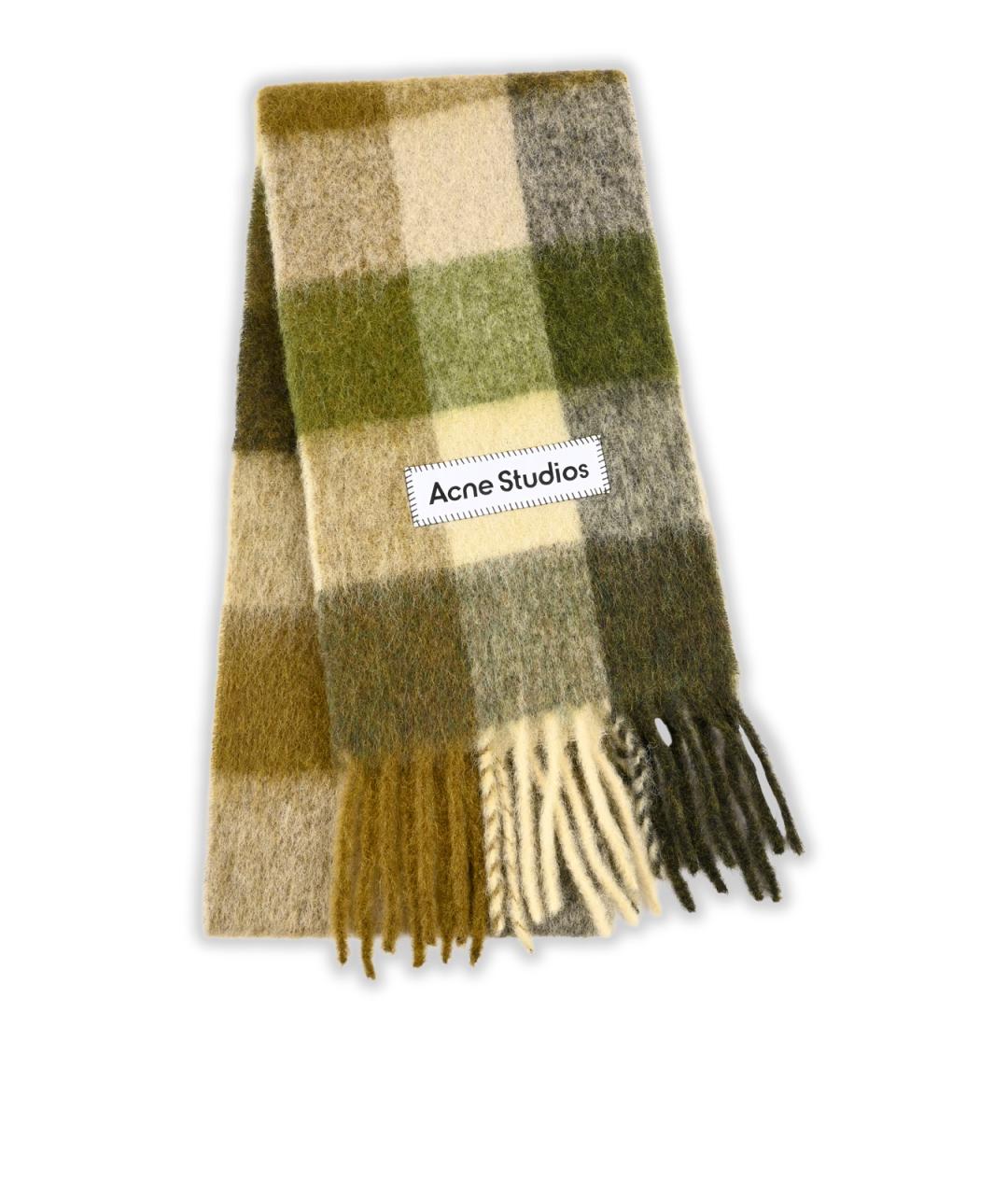 ACNE STUDIOS Хаки шерстяной шарф, фото 2