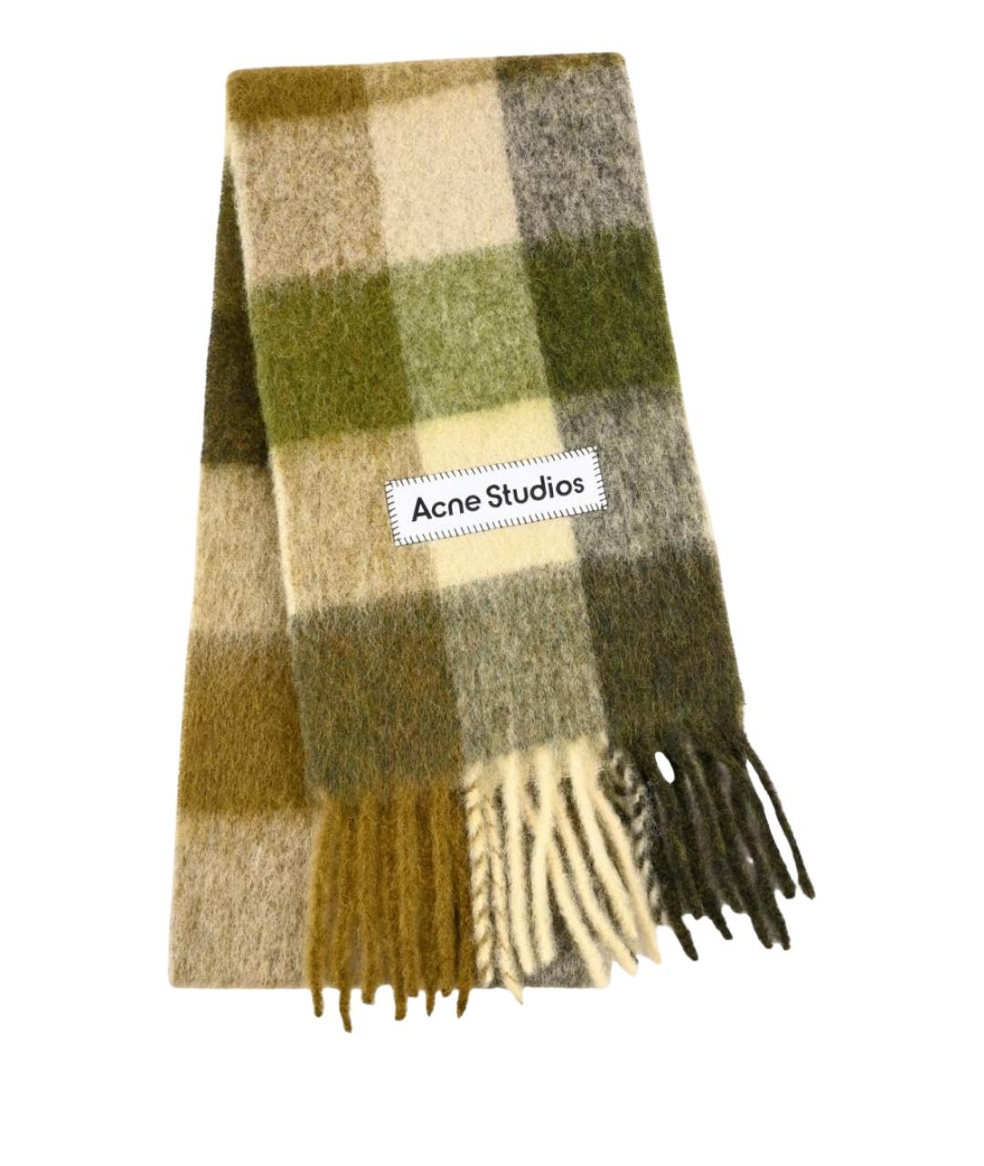 ACNE STUDIOS Хаки шерстяной шарф, фото 1