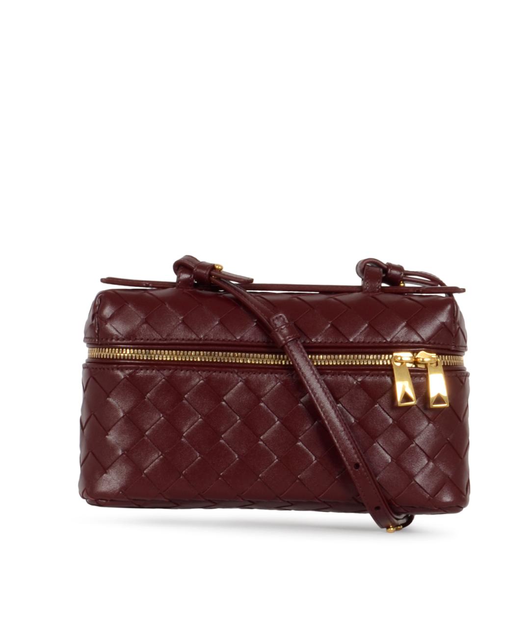 BOTTEGA VENETA Бордовая кожаная сумка через плечо, фото 5