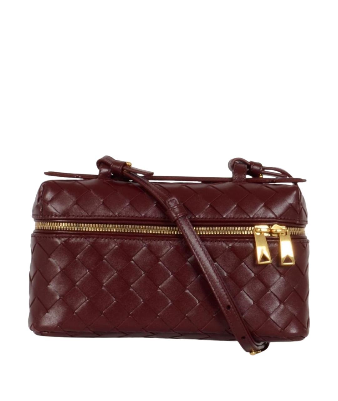 BOTTEGA VENETA Бордовая кожаная сумка через плечо, фото 1