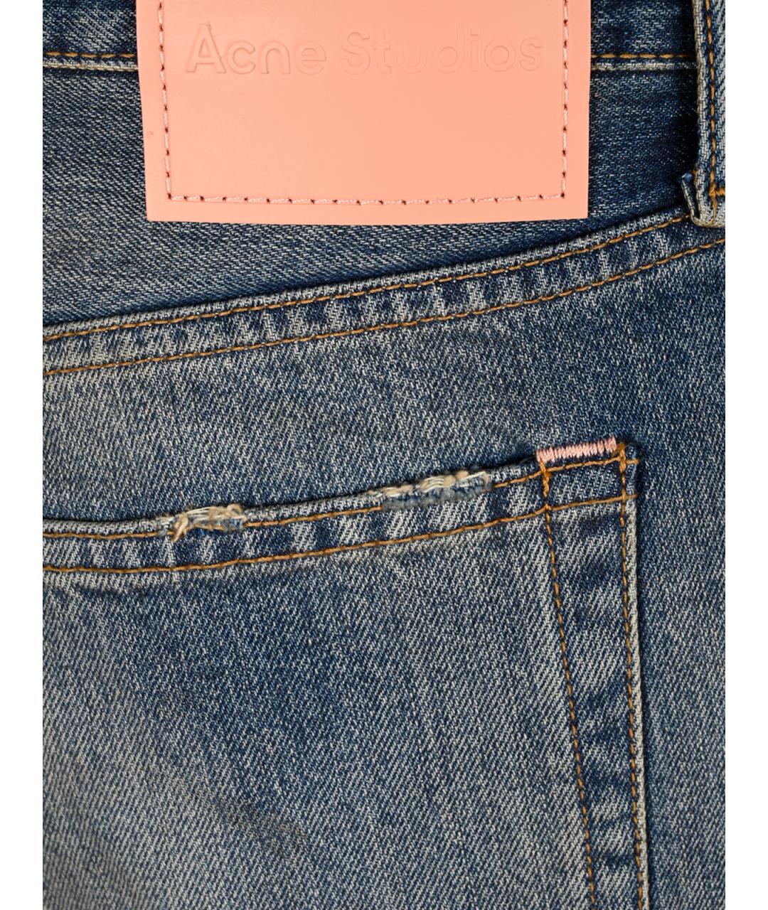 ACNE STUDIOS Синие хлопковые прямые джинсы, фото 3