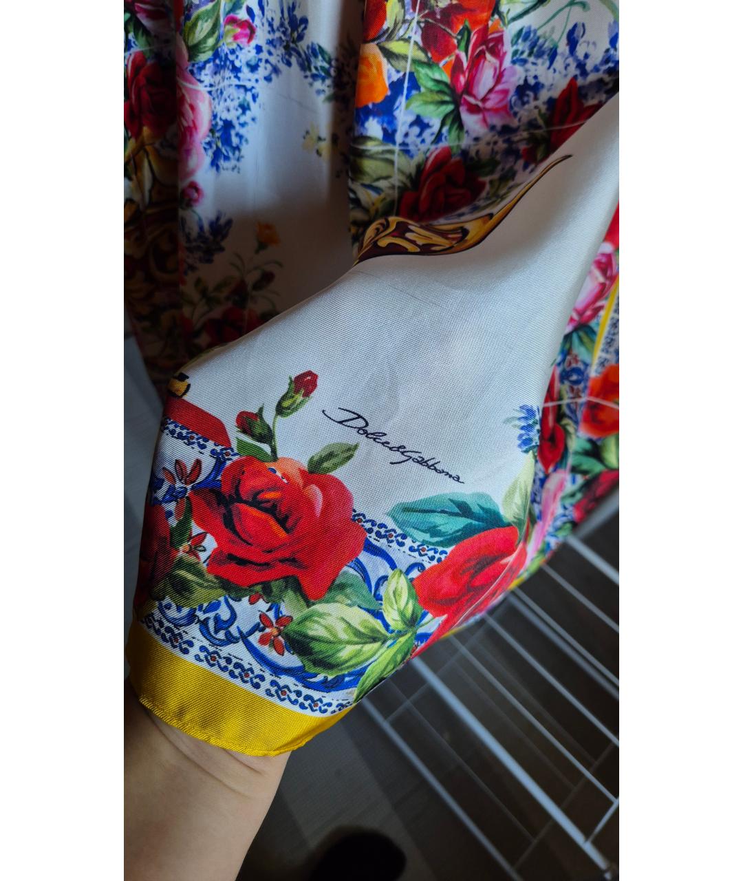 DOLCE&GABBANA Мульти шелковая юбка миди, фото 5