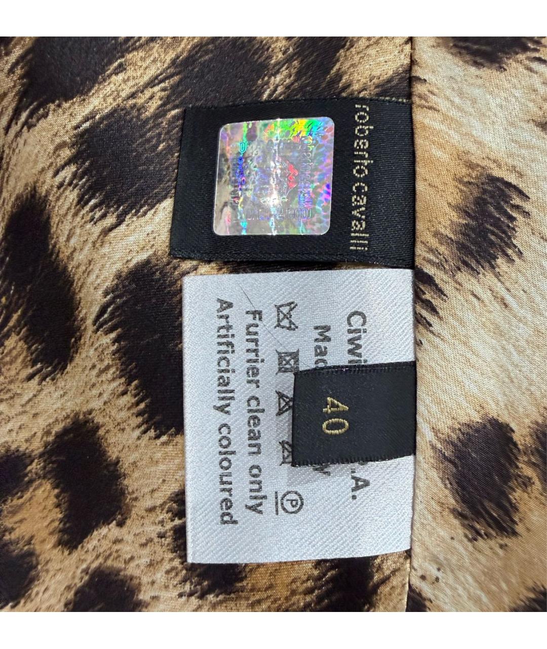 ROBERTO CAVALLI Черная меховая шуба, фото 4
