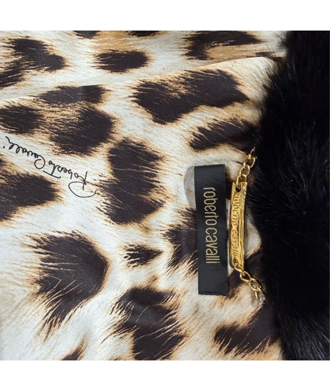 ROBERTO CAVALLI Черная меховая шуба, фото 3