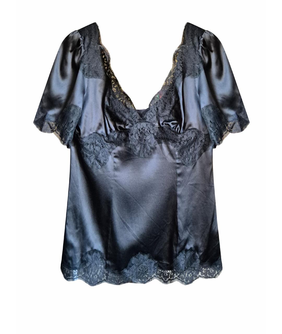 DOLCE&GABBANA Черная шелковая блузы, фото 1