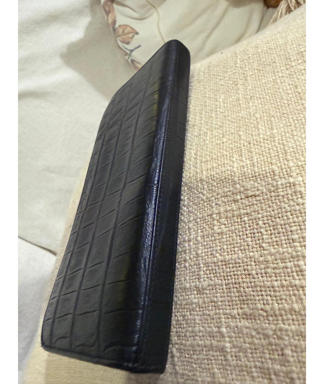 SAINT LAURENT Черный кожаный кошелек, фото 4