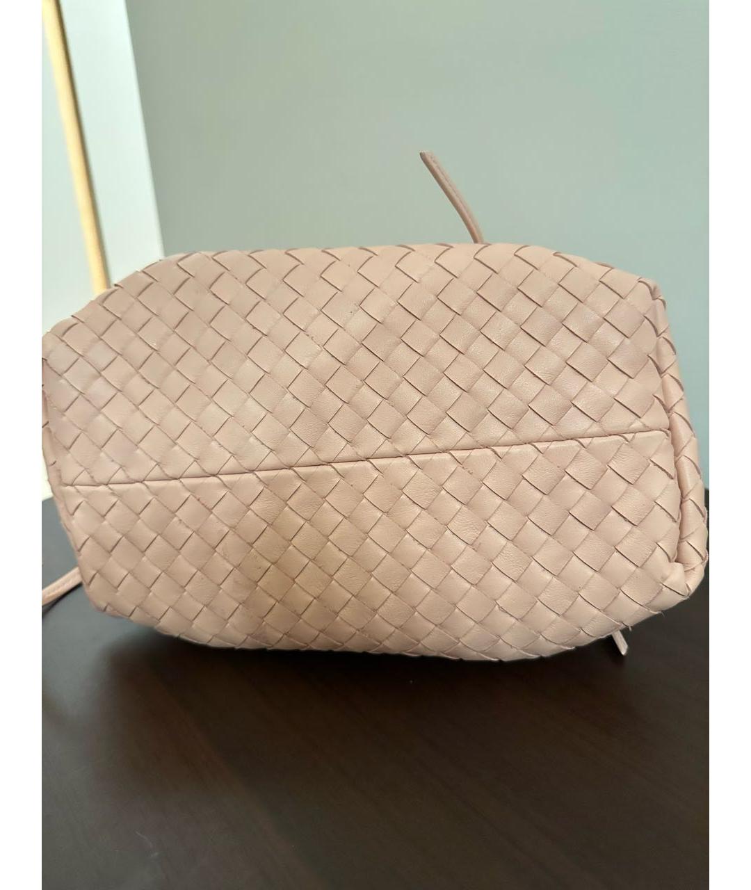 BOTTEGA VENETA Розовая кожаная сумка с короткими ручками, фото 4