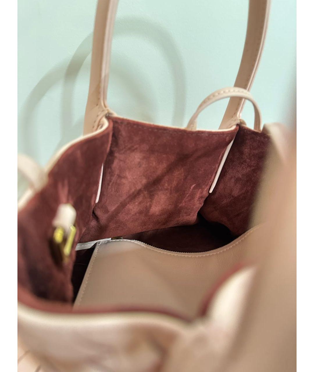 BOTTEGA VENETA Розовая кожаная сумка с короткими ручками, фото 2