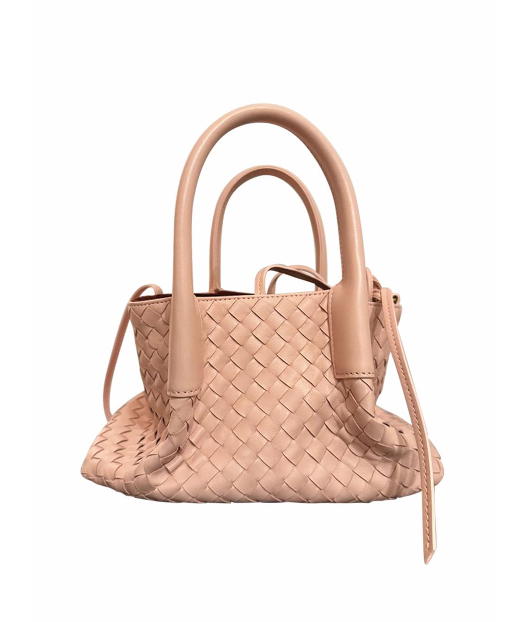 BOTTEGA VENETA Розовая кожаная сумка с короткими ручками, фото 1
