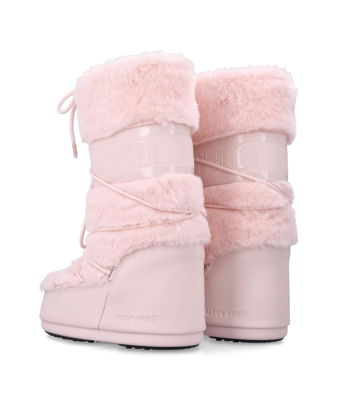 MOON BOOT Розовые синтетические сапоги, фото 3