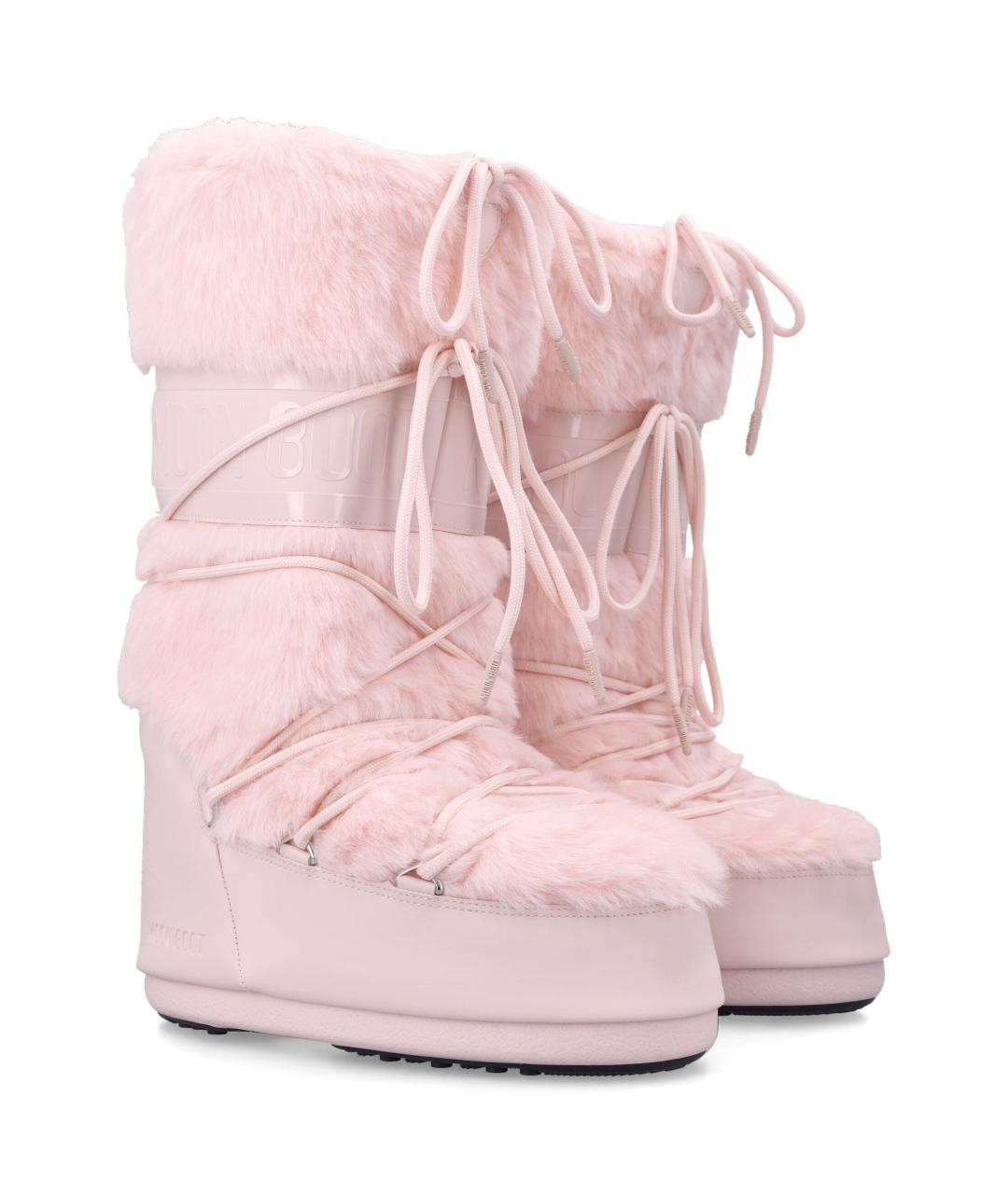 MOON BOOT Розовые синтетические сапоги, фото 2