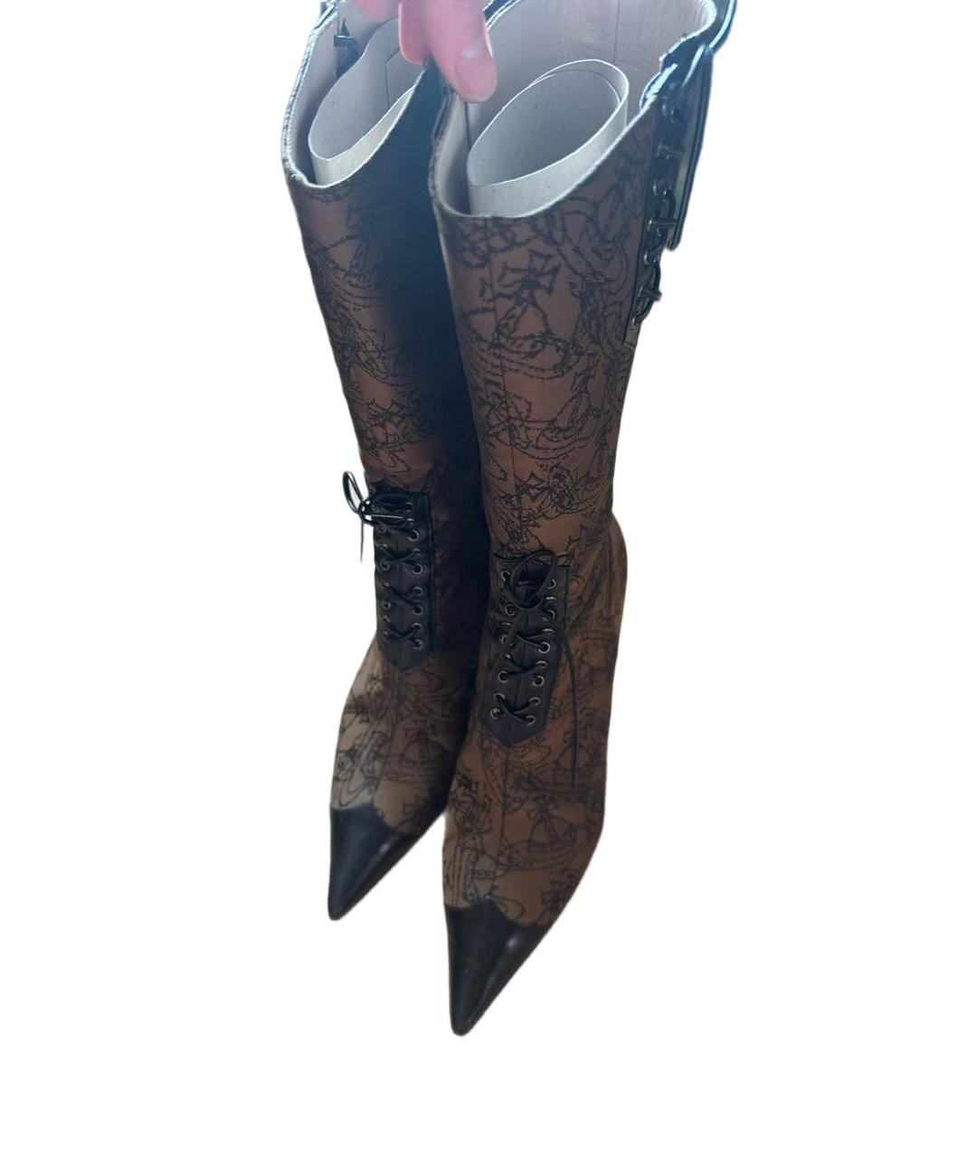 VIVIENNE WESTWOOD Коричневые текстильные полусапоги, фото 2