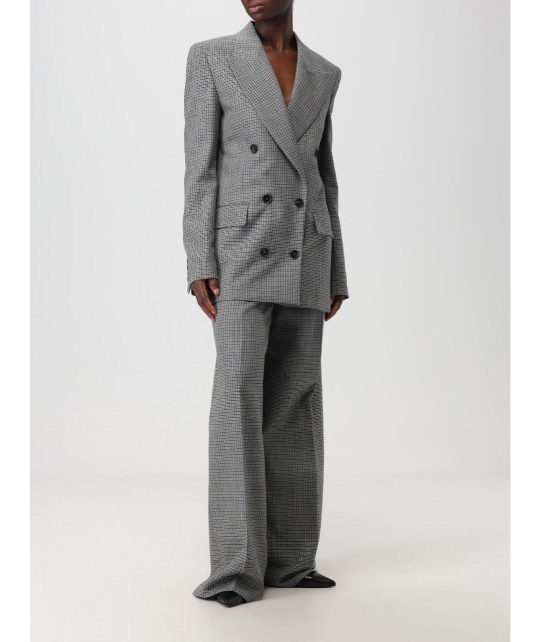 MSGM Серый шерстяной костюм с брюками, фото 8