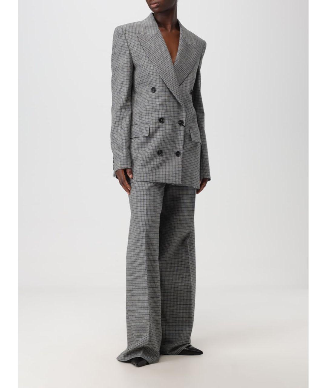 MSGM Серый шерстяной костюм с брюками, фото 4