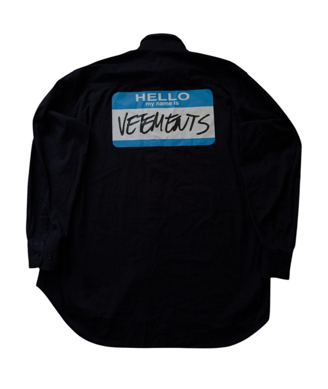 VETEMENTS Черная хлопковая классическая рубашка, фото 2