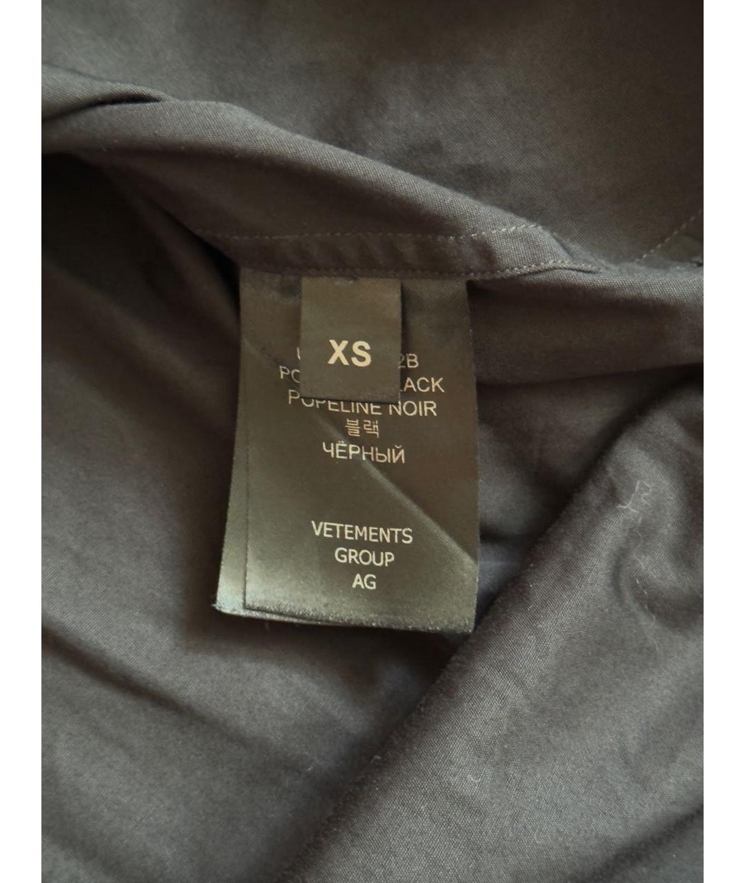 VETEMENTS Черная хлопковая классическая рубашка, фото 7
