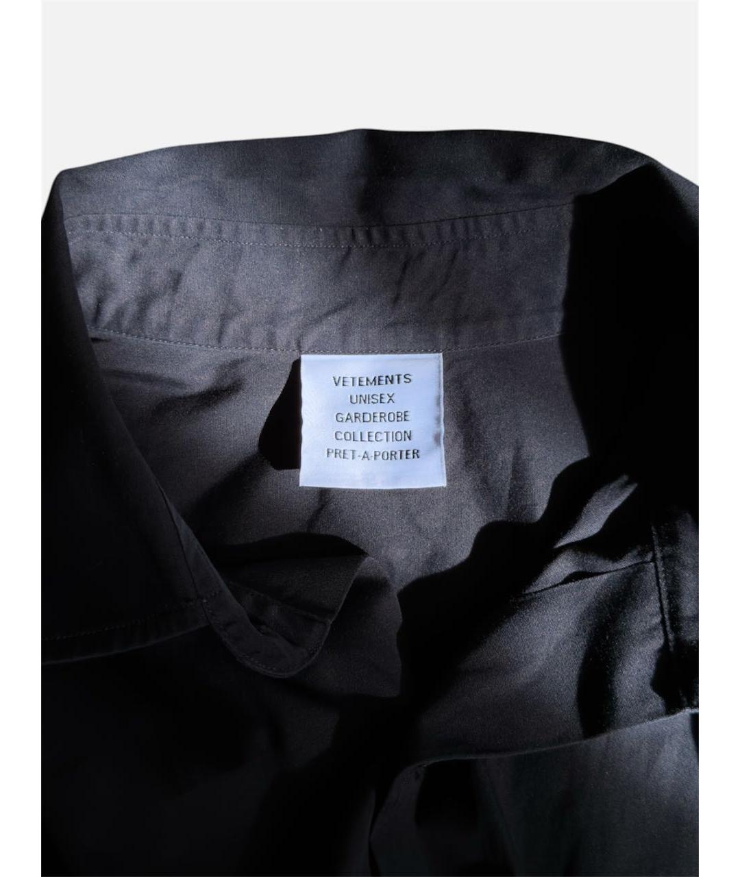 VETEMENTS Черная хлопковая классическая рубашка, фото 6