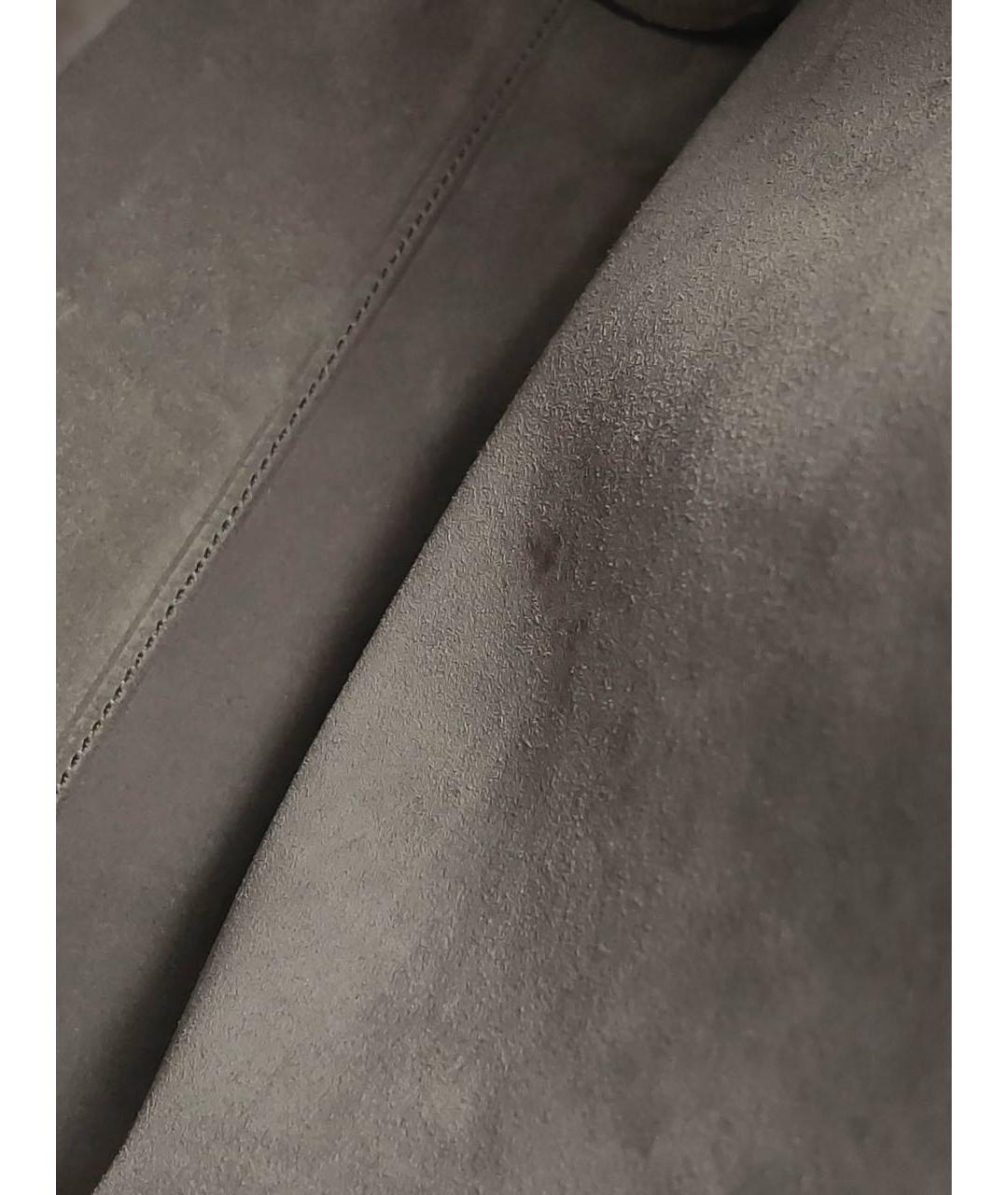 SAINT LAURENT Серая кожаная сумка тоут, фото 8