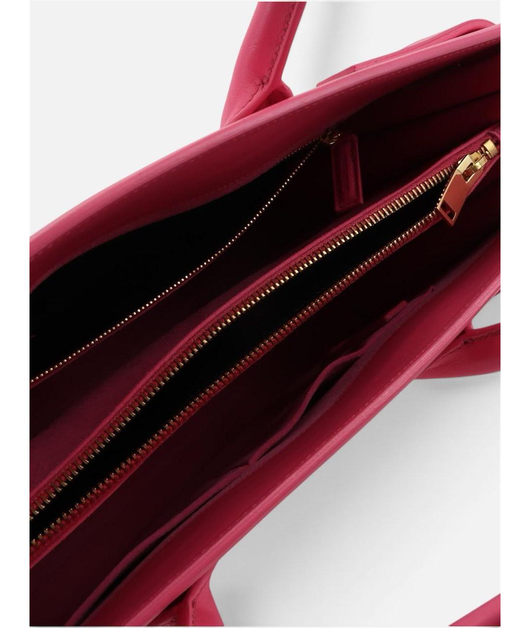 SAINT LAURENT Розовая кожаная сумка тоут, фото 6