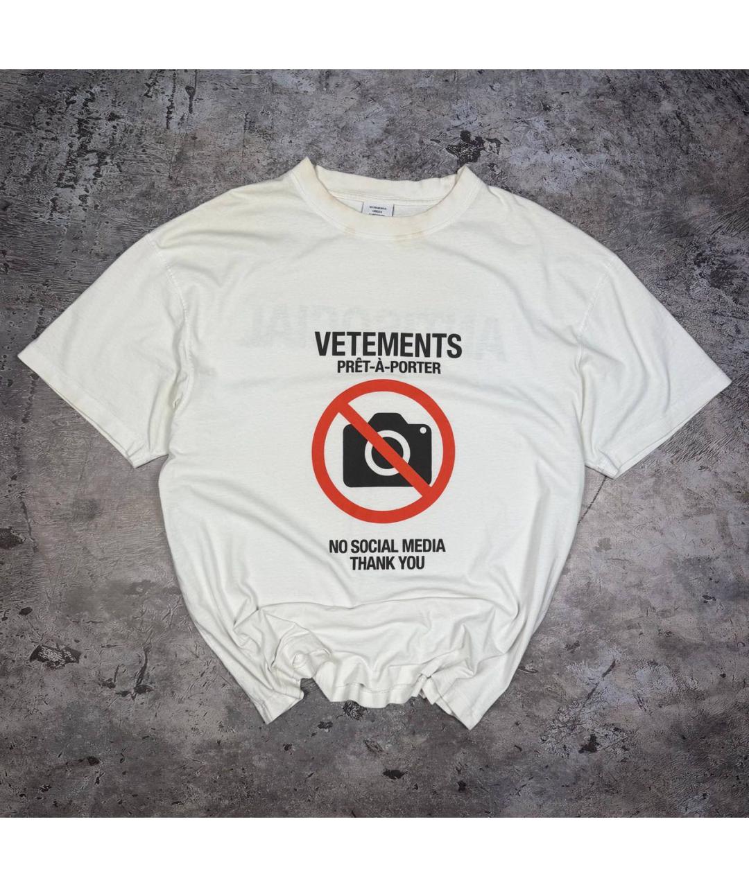 VETEMENTS Белая хлопковая футболка, фото 8