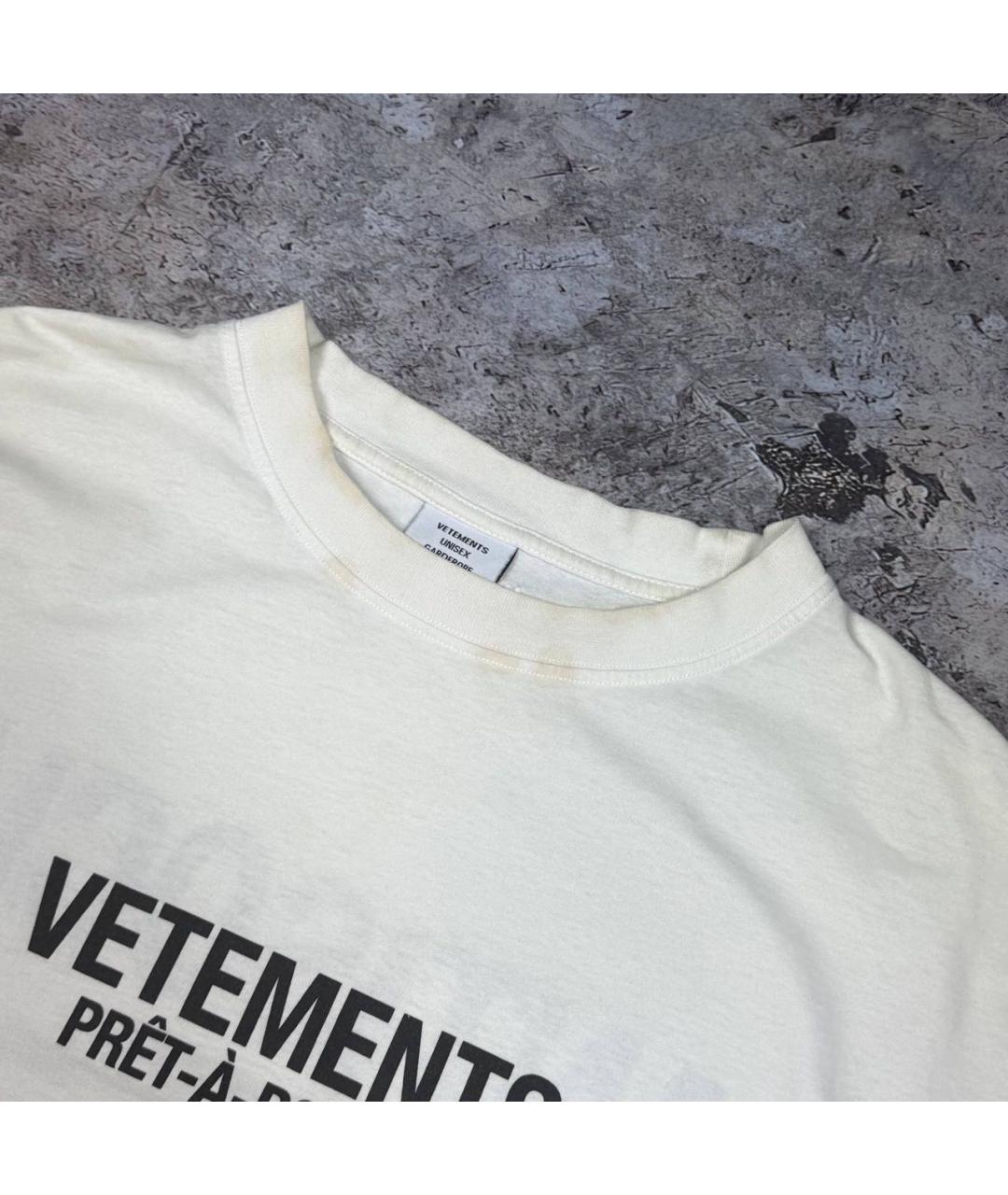 VETEMENTS Белая хлопковая футболка, фото 5