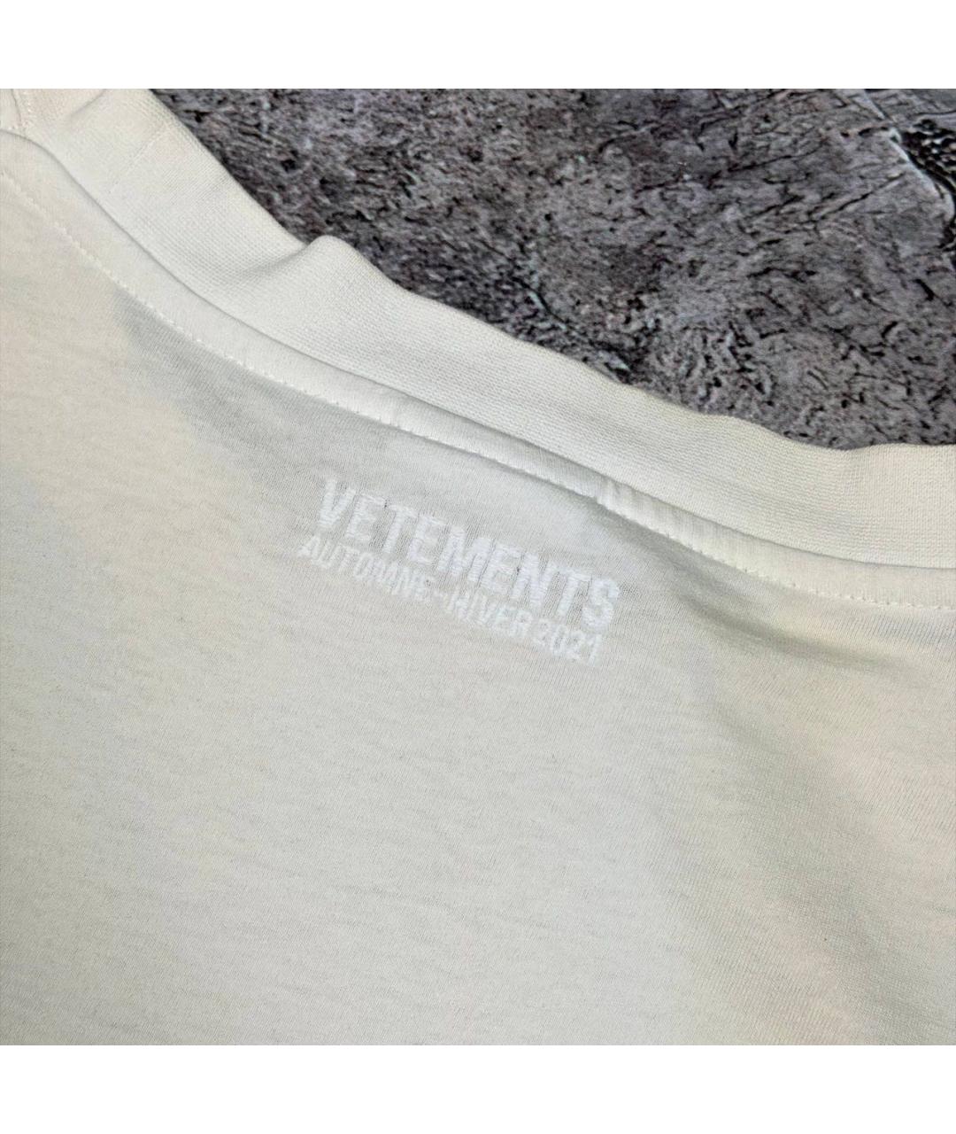 VETEMENTS Белая хлопковая футболка, фото 4