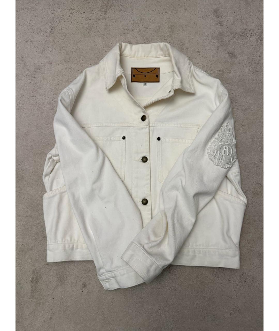 MCQ ALEXANDER MCQUEEN Белая хлопковая куртка, фото 3