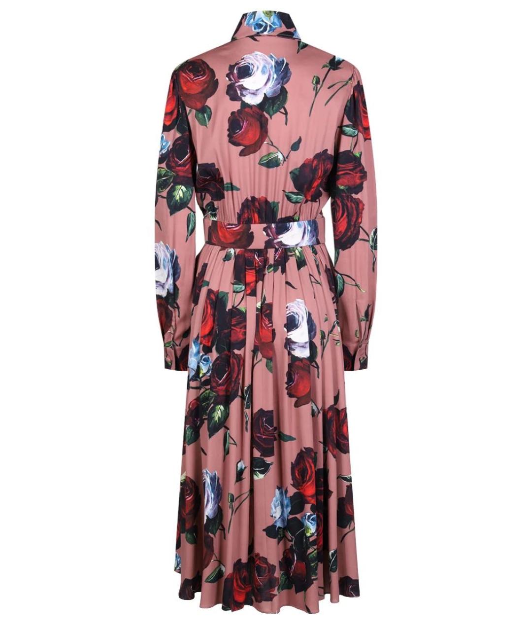 DOLCE&GABBANA Розовое шелковое коктейльное платье, фото 2