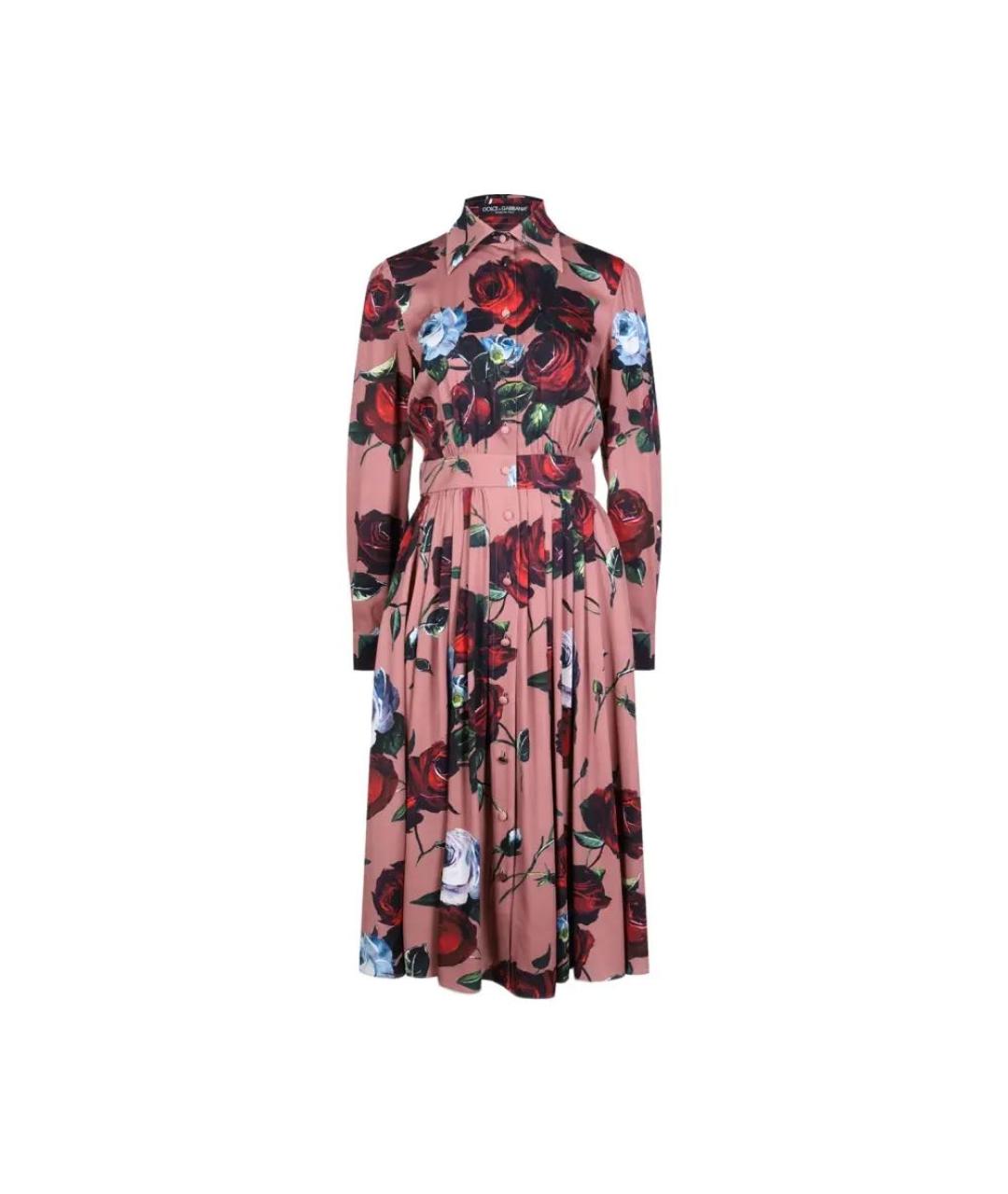 DOLCE&GABBANA Розовое шелковое коктейльное платье, фото 9