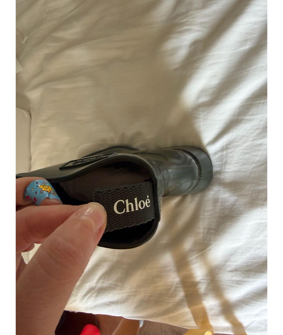 CHLOE Зеленые резиновые полусапоги, фото 6
