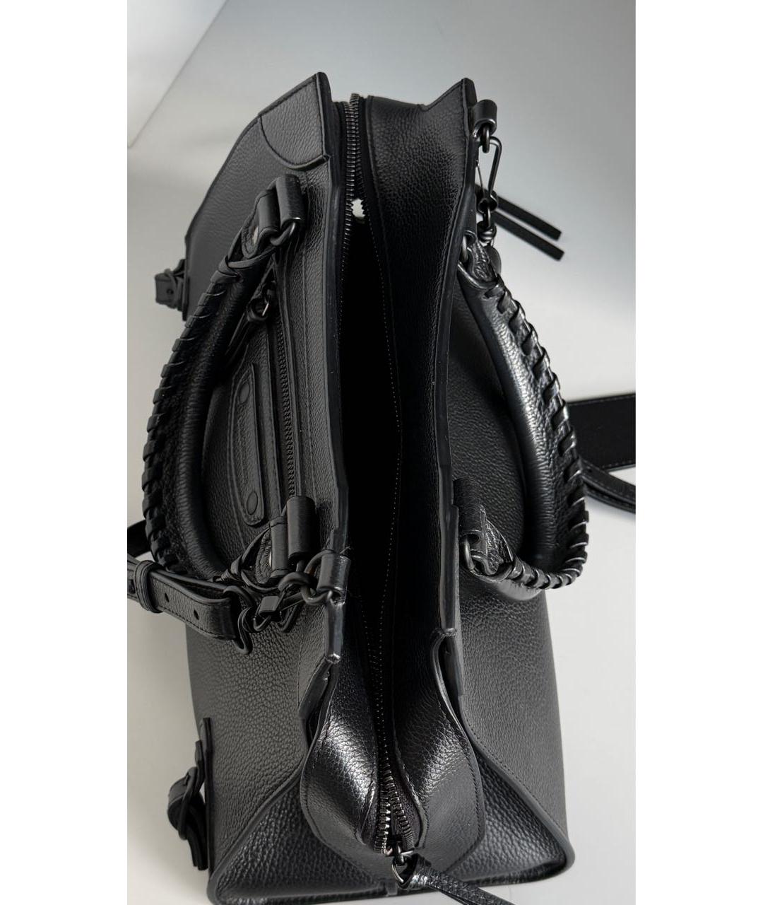 BALENCIAGA Черная кожаная сумка с короткими ручками, фото 4