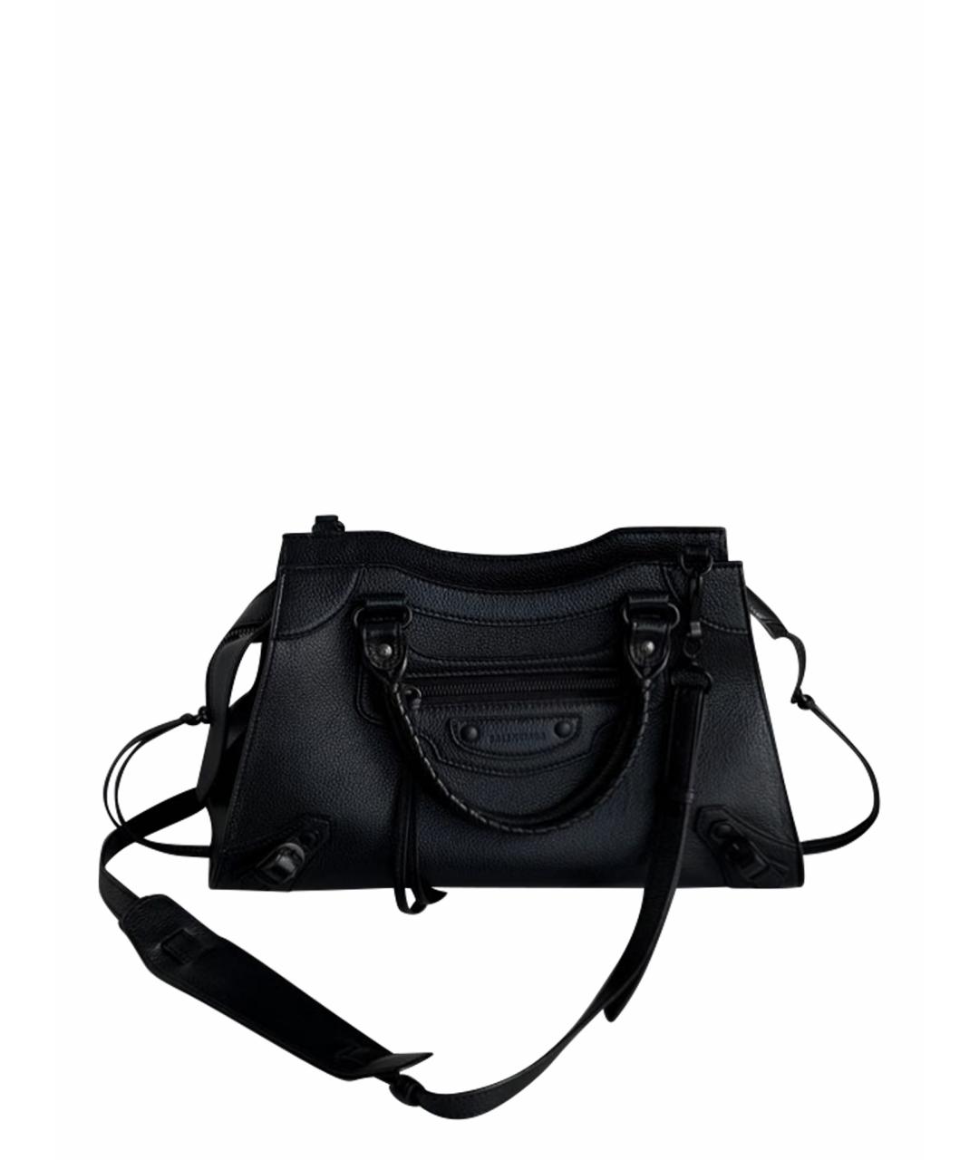 BALENCIAGA Черная кожаная сумка с короткими ручками, фото 1