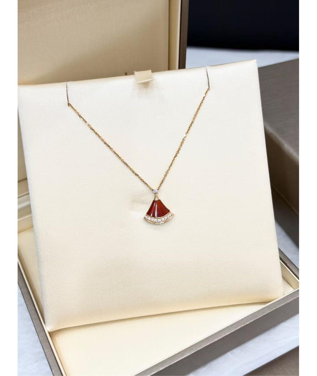 BVLGARI Бордовое колье из розового золота, фото 5