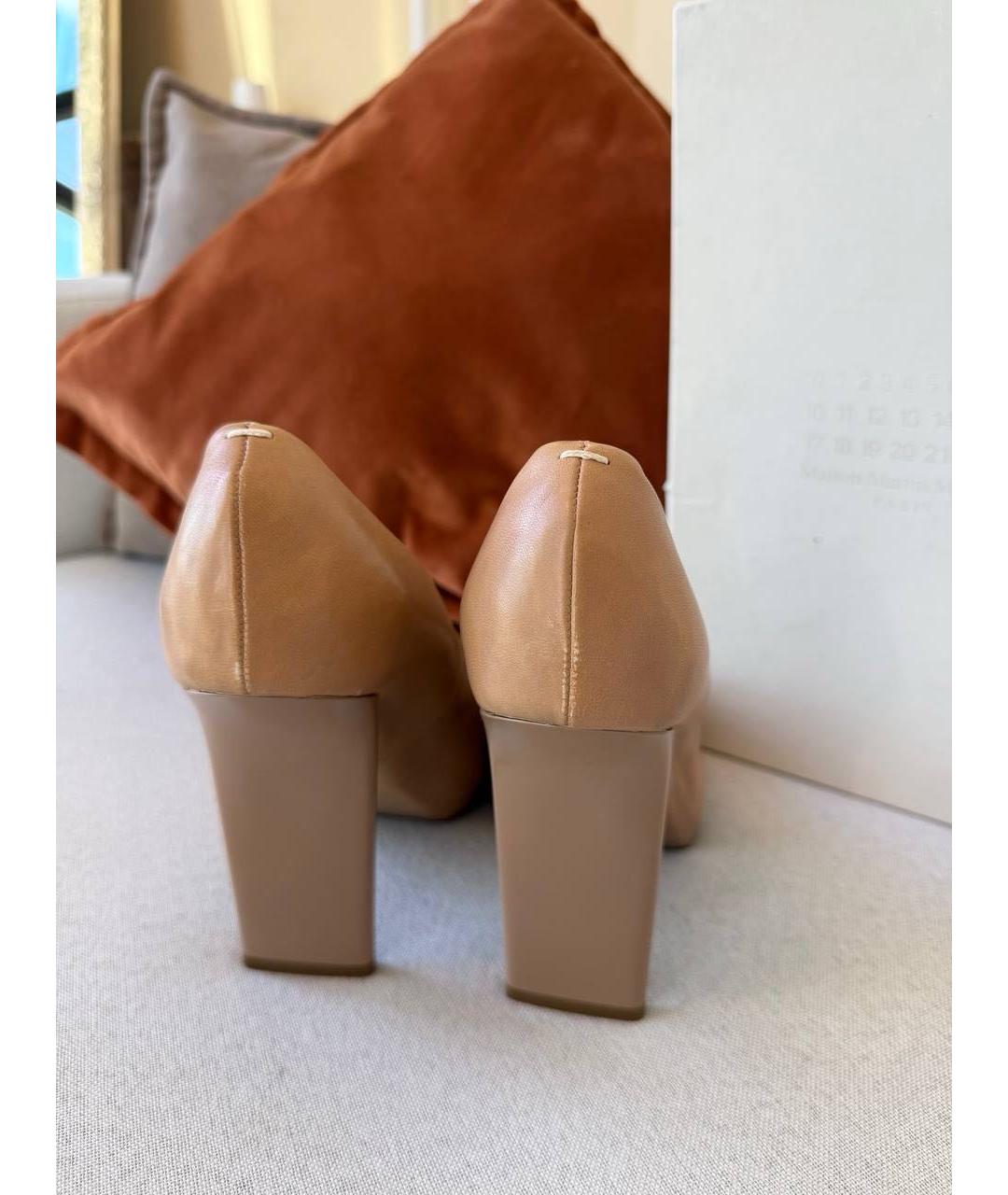 MAISON MARGIELA Бежевые кожаные туфли, фото 3