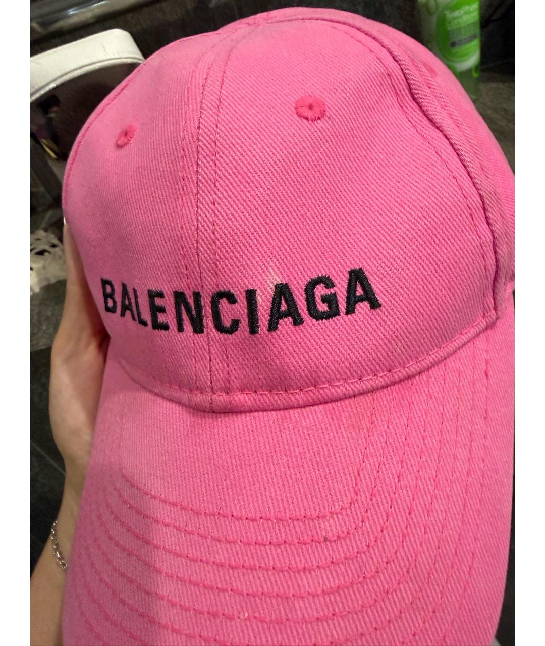 BALENCIAGA Розовая хлопковая кепка, фото 3