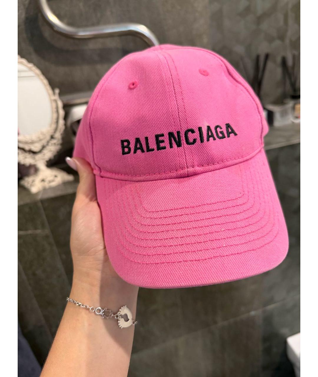 BALENCIAGA Розовая хлопковая кепка, фото 8