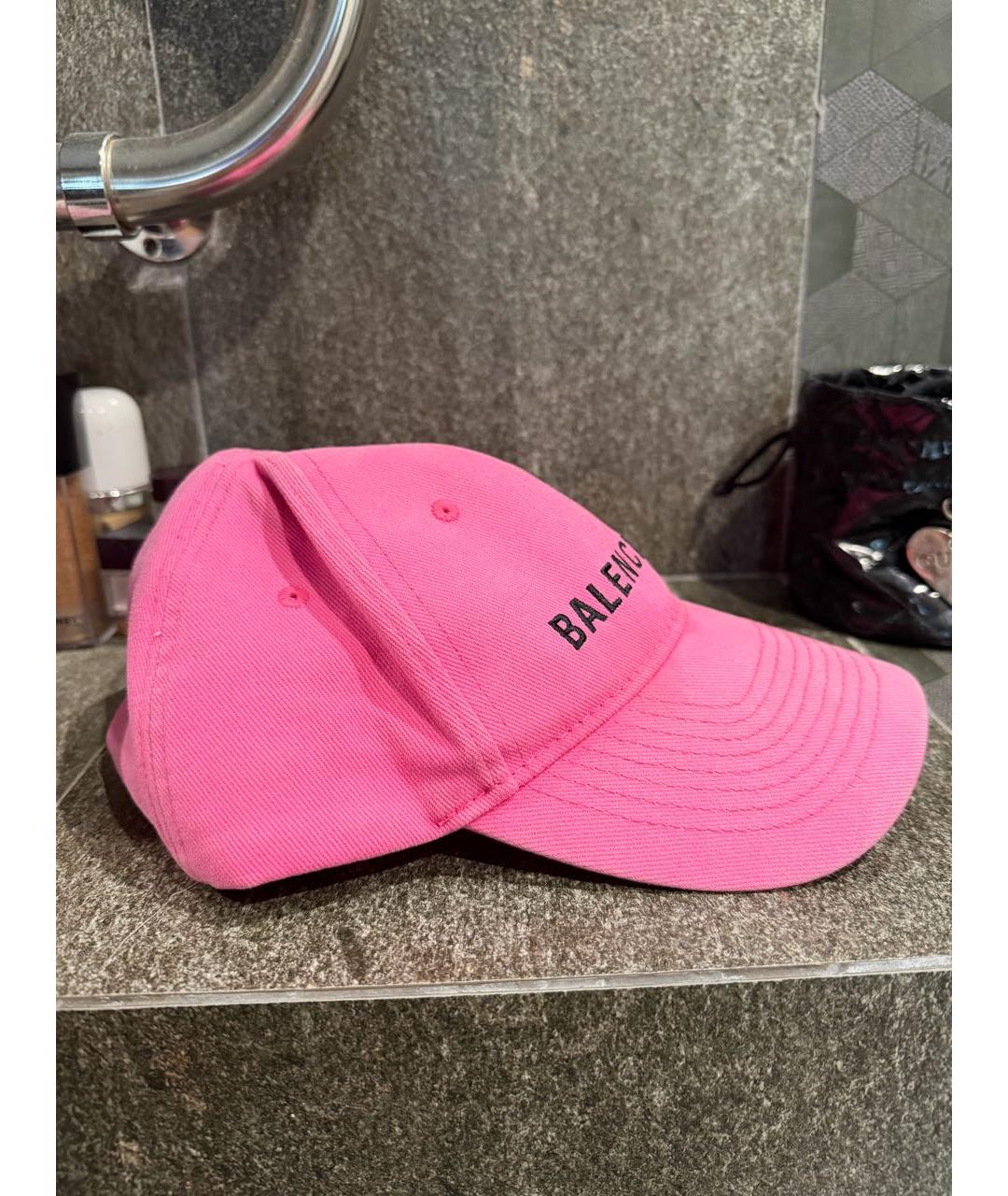 BALENCIAGA Розовая хлопковая кепка, фото 2