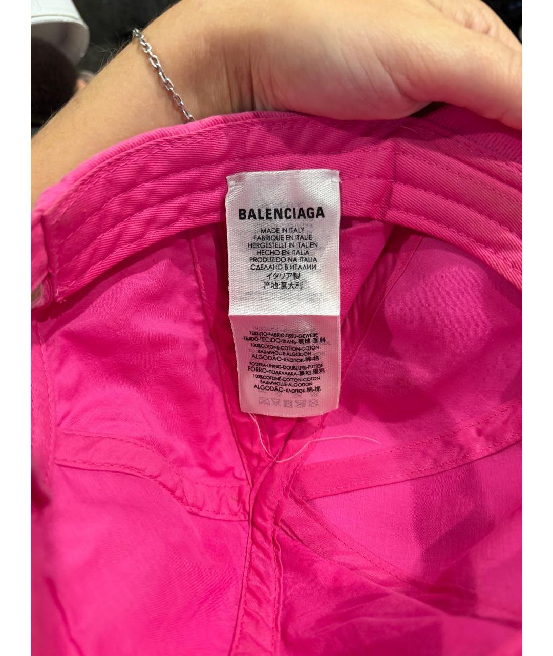 BALENCIAGA Розовая хлопковая кепка, фото 6