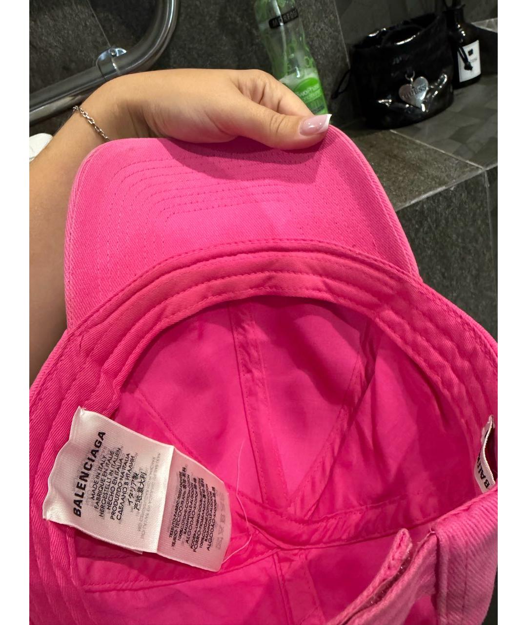 BALENCIAGA Розовая хлопковая кепка, фото 7