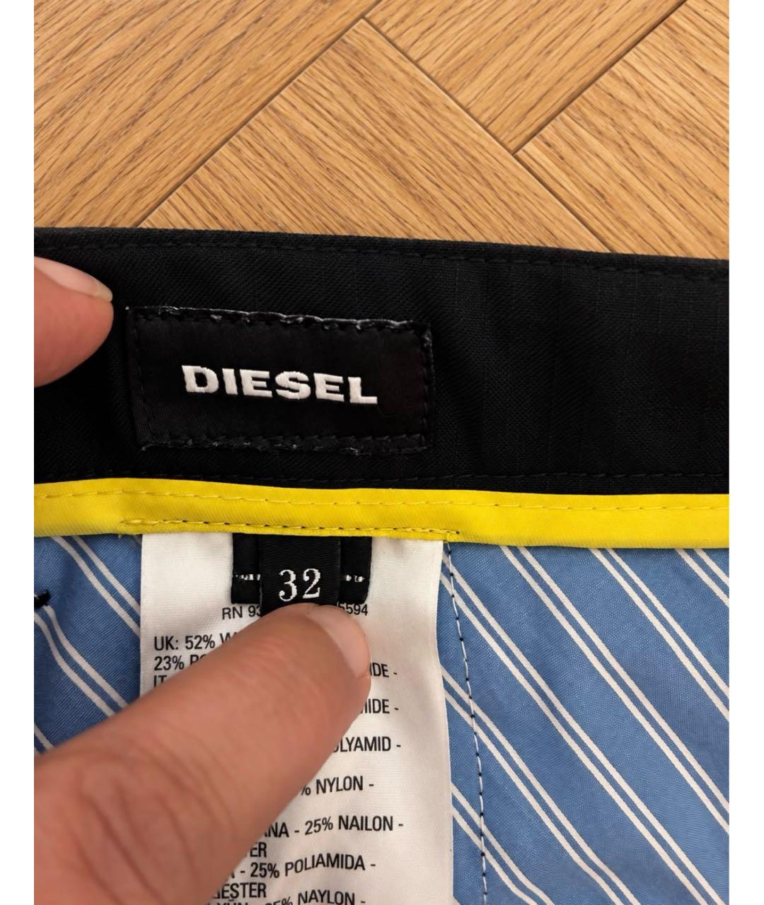 DIESEL Черные шерстяные повседневные брюки, фото 5