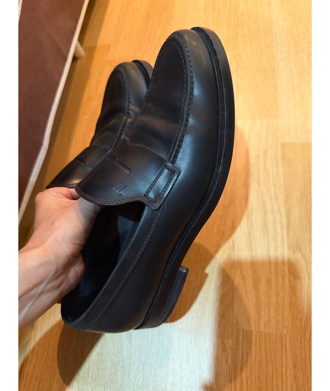 TOD'S Черные кожаные лоферы, фото 4