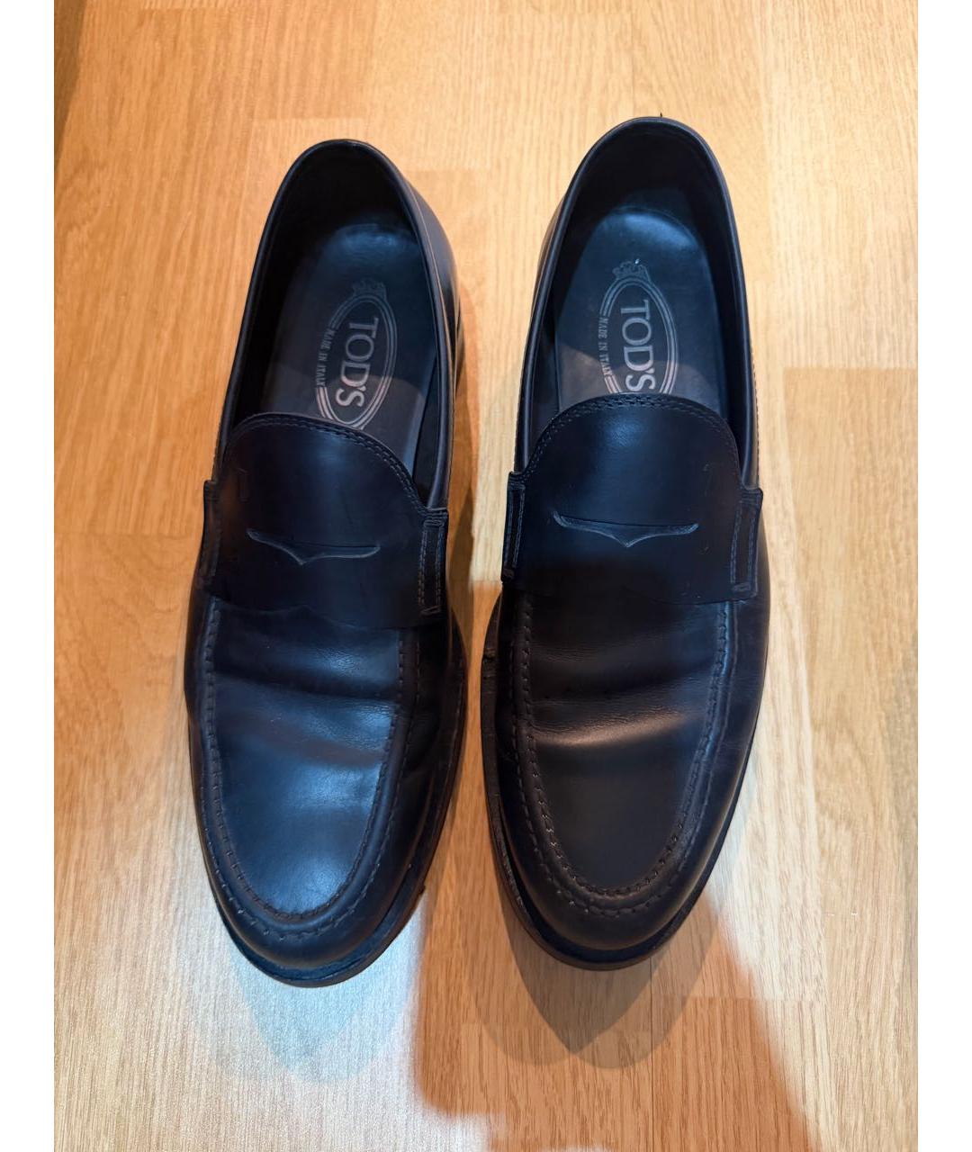 TOD'S Черные кожаные лоферы, фото 3